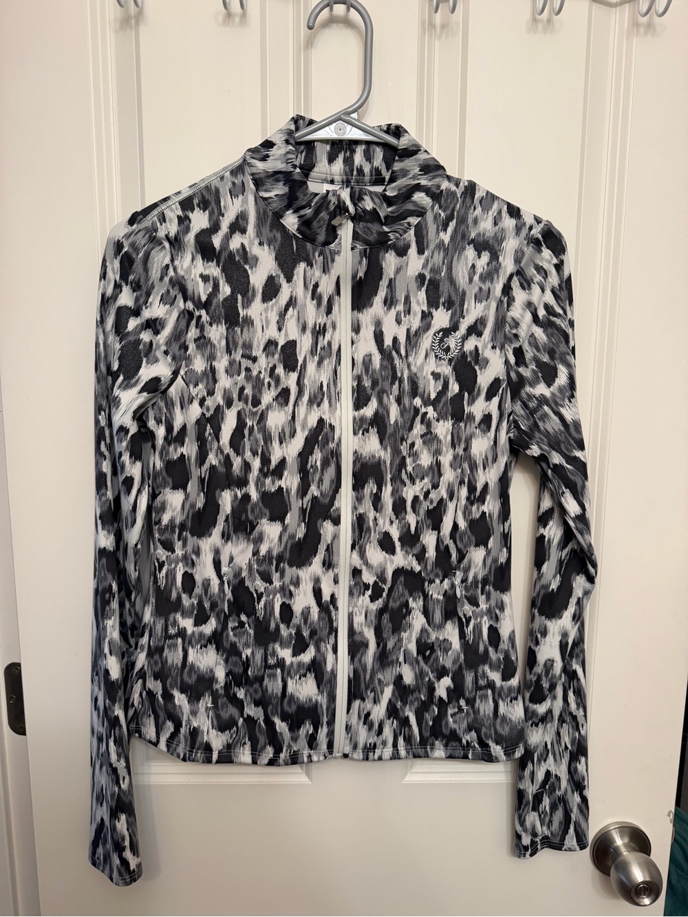 PINK Victoria's Secret Black & White Leopard Zip Bomber Jacket